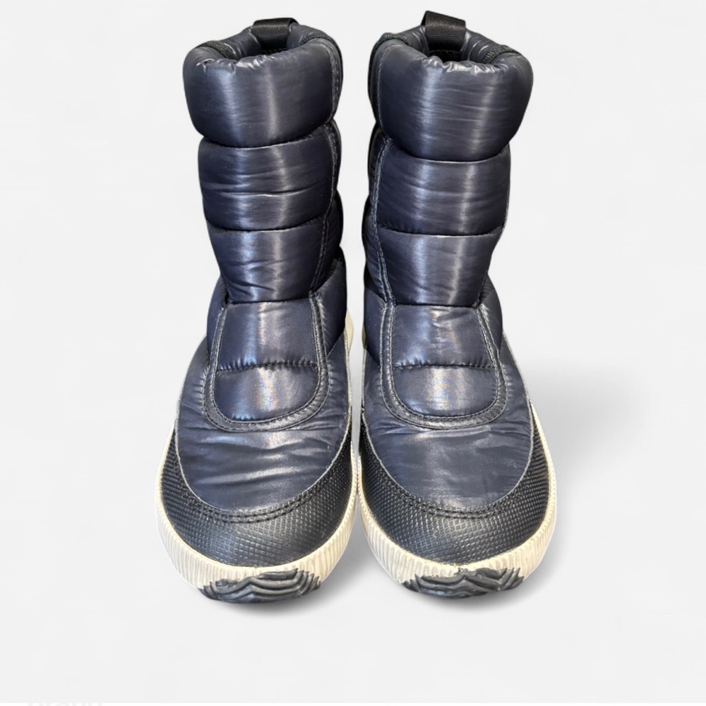 Sorel Out N About Puffy Mid Waterproof Navy Blue Womens Boots